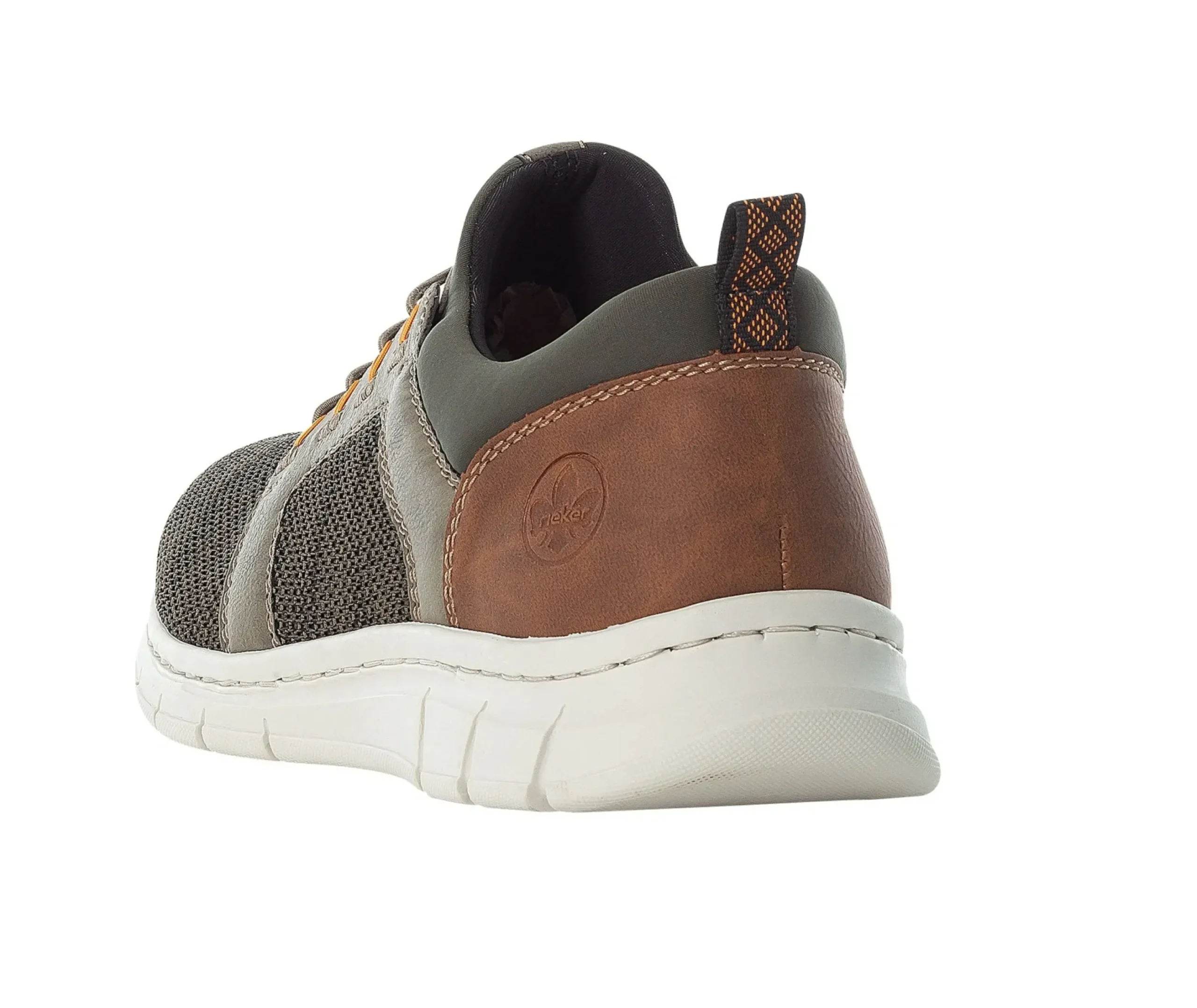 Rieker Knittech Green Brown Mesh Slip-On Bungee Sneaker