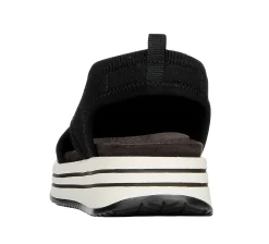 Remonte Knitup84 Black White Low Wedge Sandal