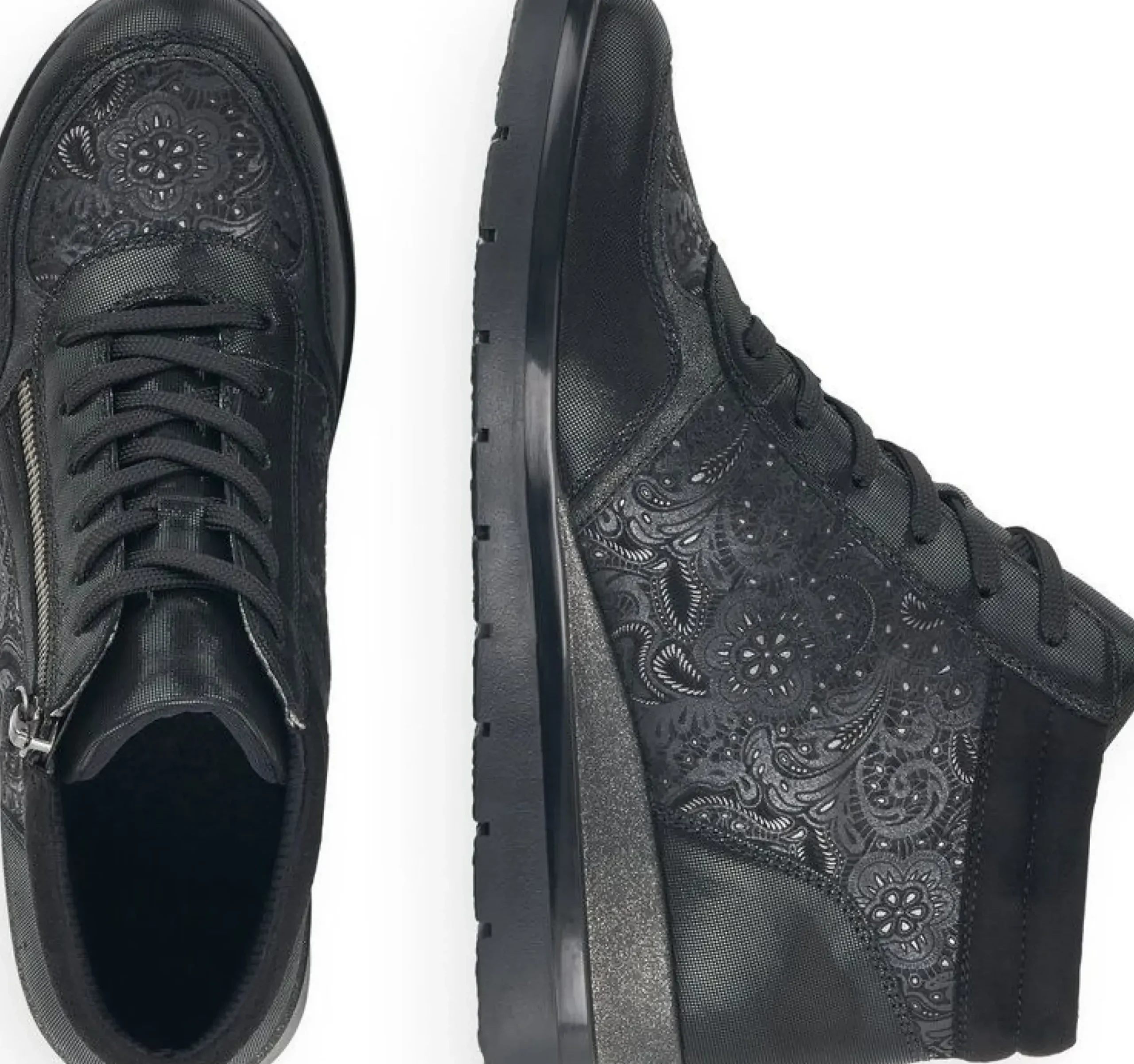 Outlet Remonte Korfu Black Paisley Wedge Ankle Boot
