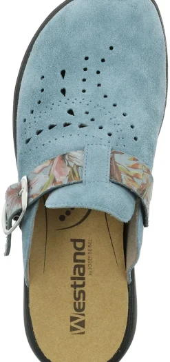 Sale Romika Korsika 345 Light Blue Nubuck Leather Clog