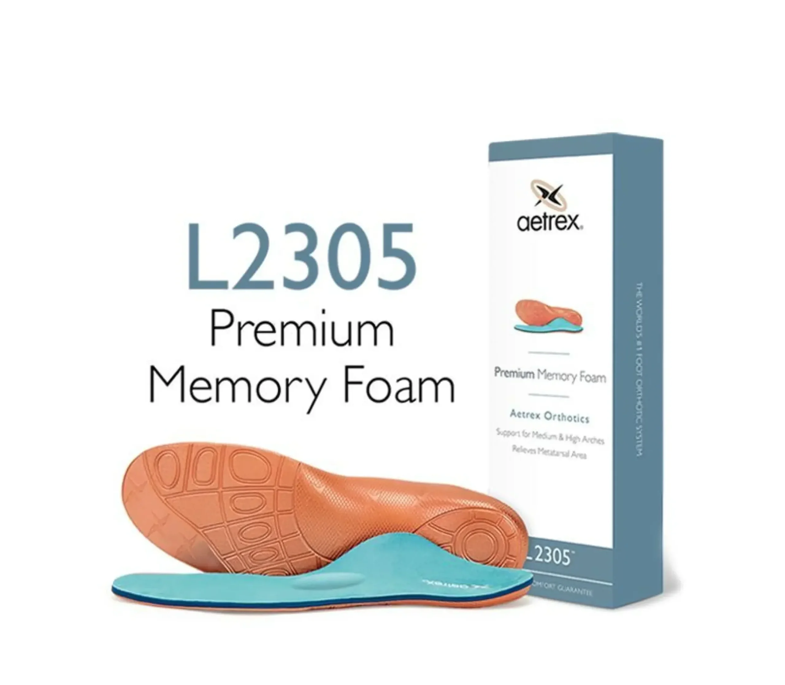 Outlet Aetrex L2305 Men's Premium Memory Foam Orthotics With Metatarsal Support
