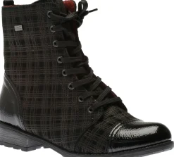Online Remonte Largo Black Grey Tartan Ankle Dress Boot