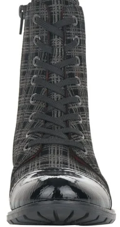 Online Remonte Largo Black Grey Tartan Ankle Dress Boot