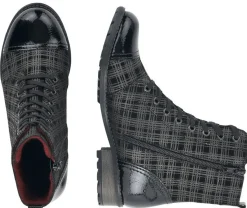 Online Remonte Largo Black Grey Tartan Ankle Dress Boot