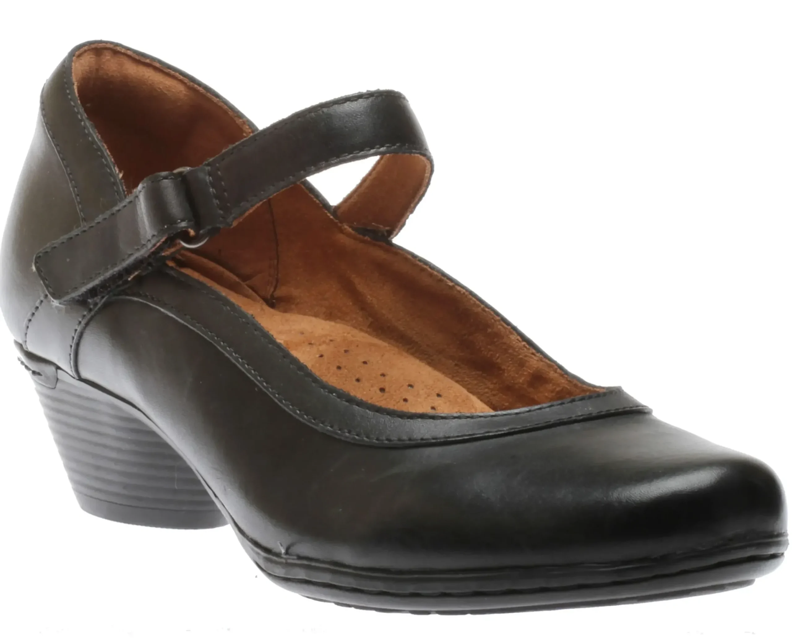 New Cobb Hill Laurel Black Leather Mary Jane