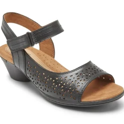 Discount Cobb Hill Laurel Black Perforated Sandal