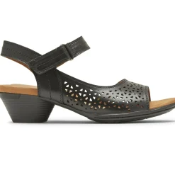 Discount Cobb Hill Laurel Black Perforated Sandal