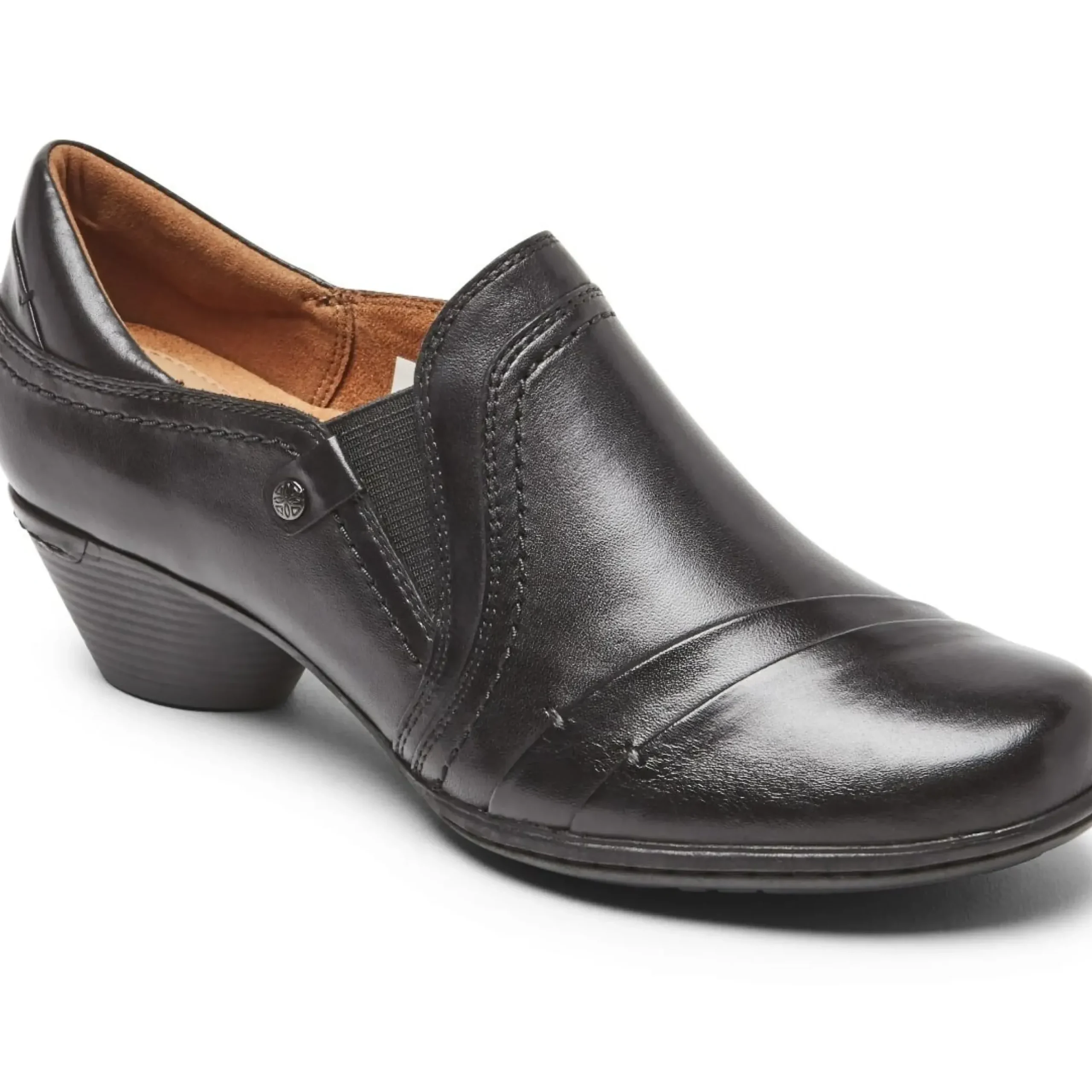 Cobb Hill Laurel Slip-On Black Leather Low Heel