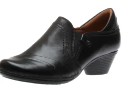 Cobb Hill Laurel Slip-On Black Leather Low Heel