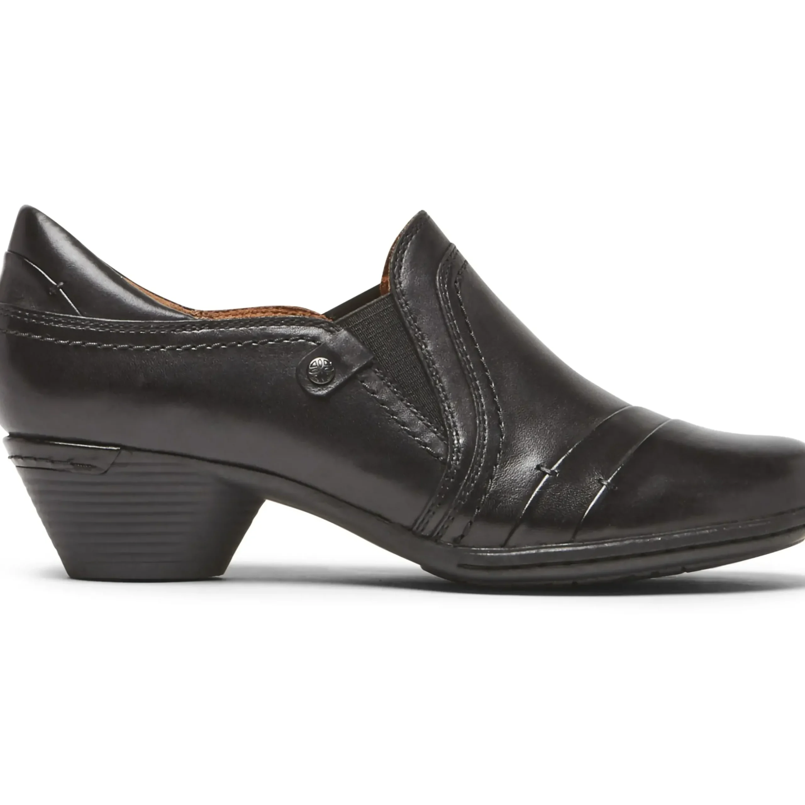 Cobb Hill Laurel Slip-On Black Leather Low Heel