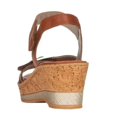 New Remonte Leosamt Brown Cheetah Print Wedge Sandal