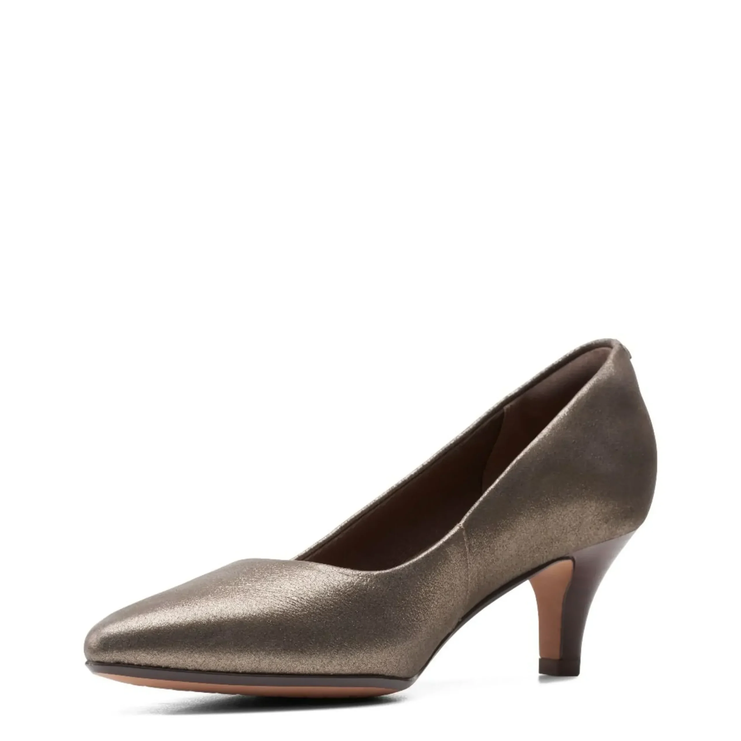 Online Clarks Linvale Jerica Metallic Leather Pump