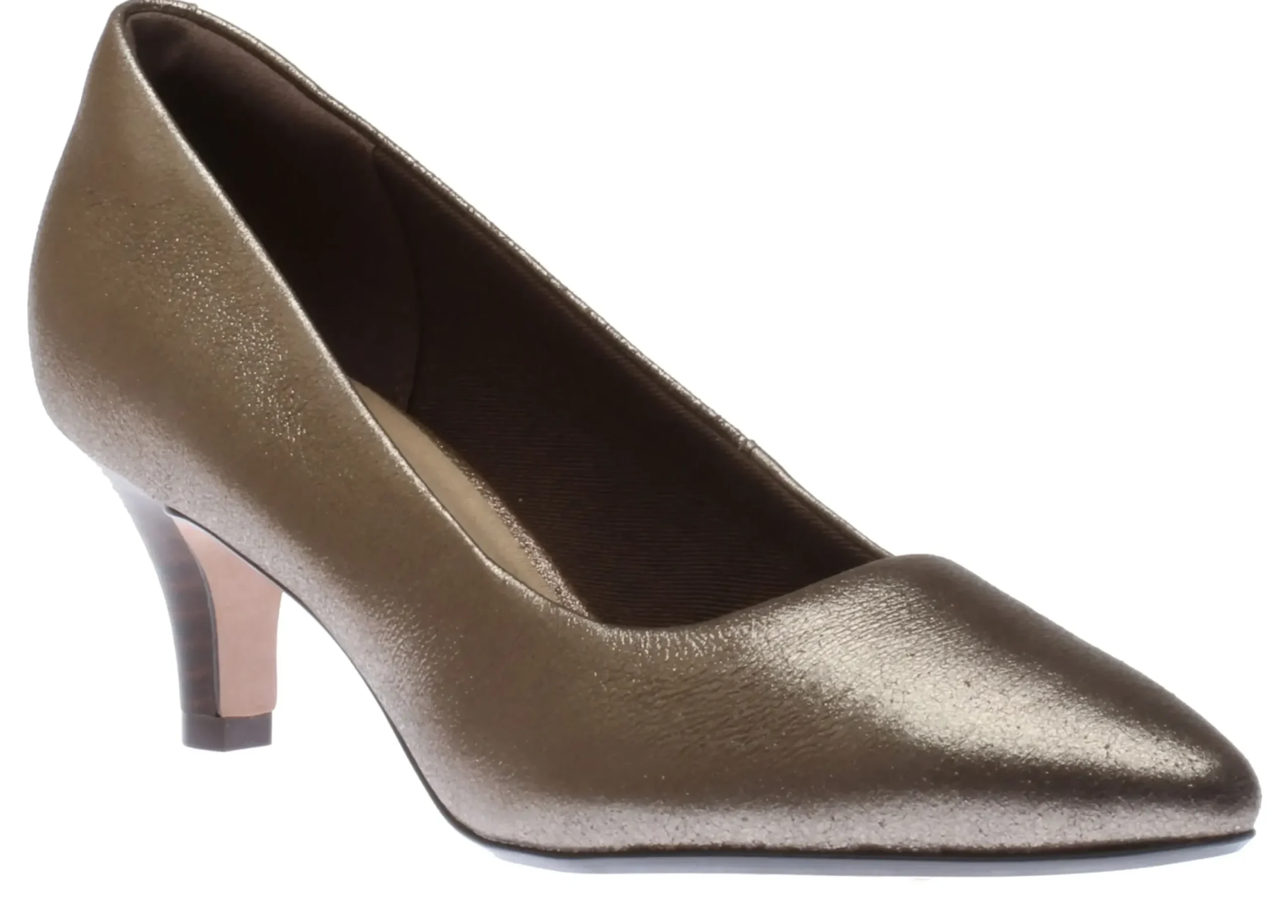 Online Clarks Linvale Jerica Metallic Leather Pump