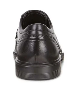 New Ecco Lisbon Black Leather Lace-Up Plain Toe Dress Shoe