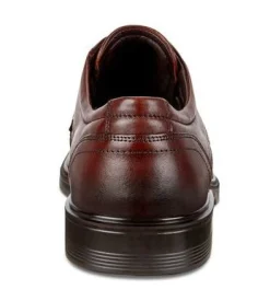 Outlet Ecco Lisbon Cognac Brown Leather Lace-Up Plain Toe Dress Shoe