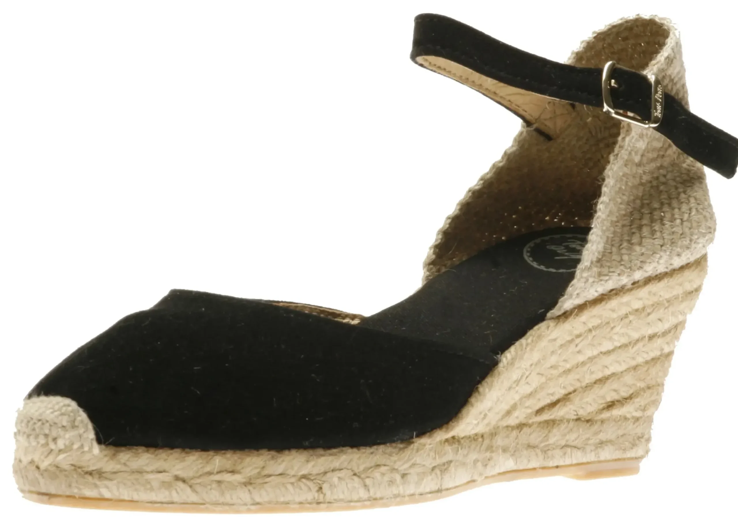Clearance Toni Pons Lloret Black Suede Espadrille Wedge Sandal