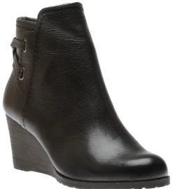Hot Cobb Hill Lucinda Black Back Tie Ankle Wedge Boot