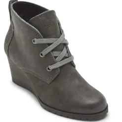 Discount Rockport Lucinda Black Nubuck Leather Wedge Heel Chukka Boot