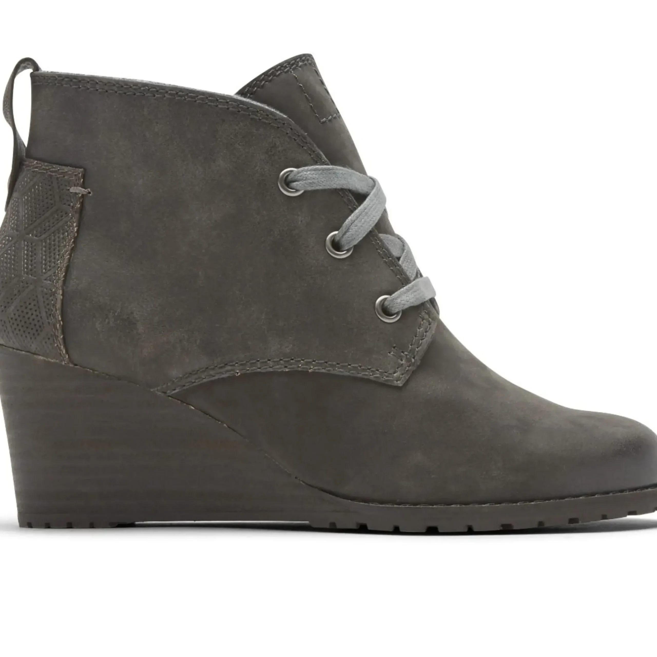 Discount Rockport Lucinda Black Nubuck Leather Wedge Heel Chukka Boot