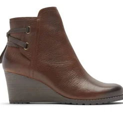 Sale Cobb Hill Lucinda Tan Back Tie Ankle Wedge Boot
