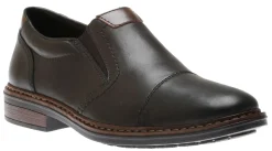 Rieker Lugano Black Leather Cap Toe Slip-On Dress Shoe