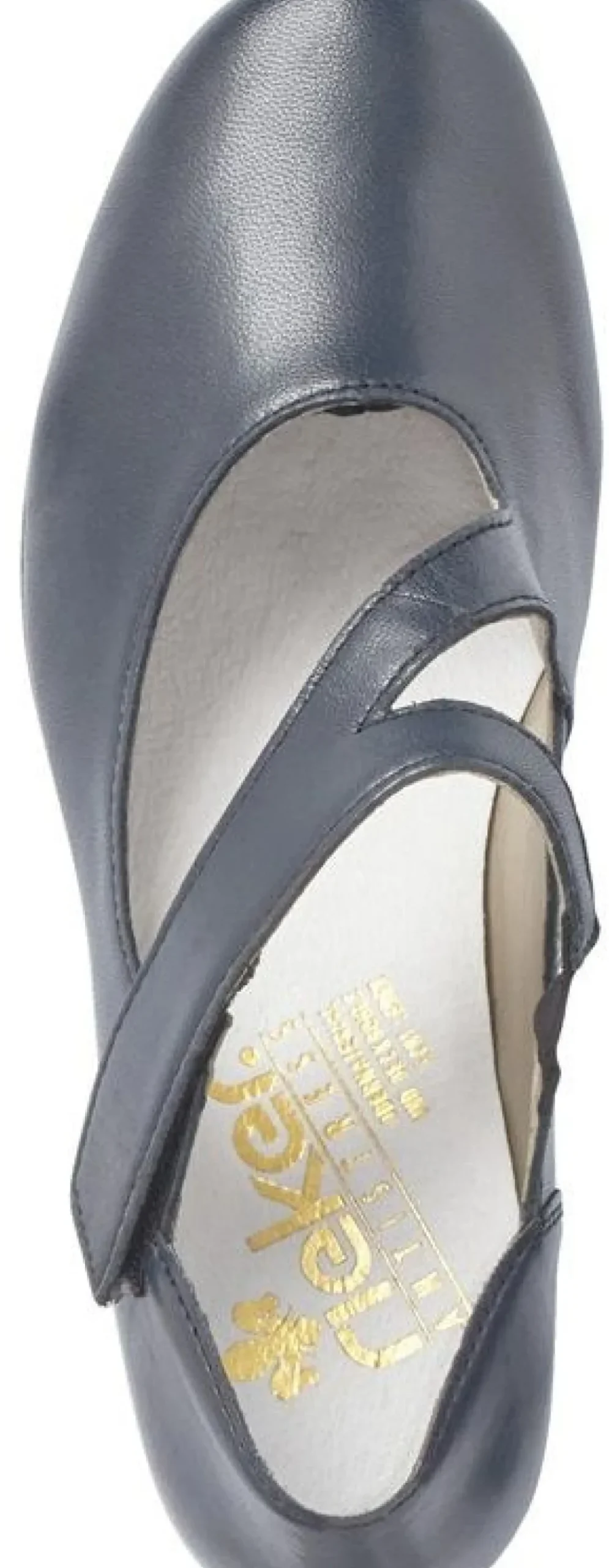 Best Rieker Lugano Dark Blue Leather Mary Jane Heel