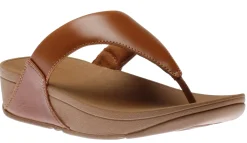 Hot Fit Flop Lulu Light Tan Brown Leather Thong Sandal