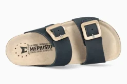 Discount Mephisto Madison Navy Leather Slide Sandal