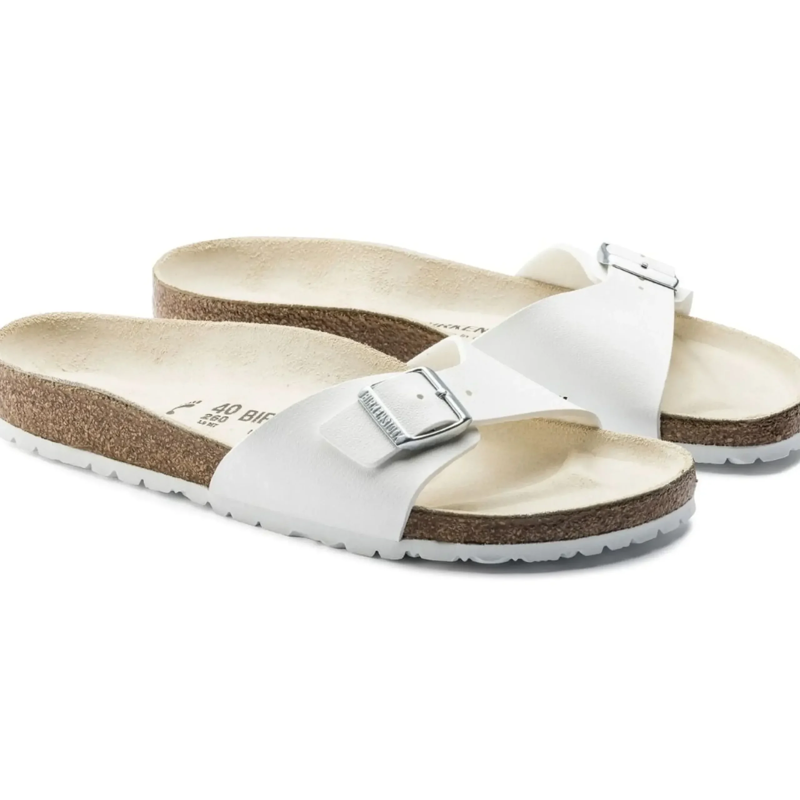 Best Birkenstock Madrid Birko-Flor White Slide Sandal