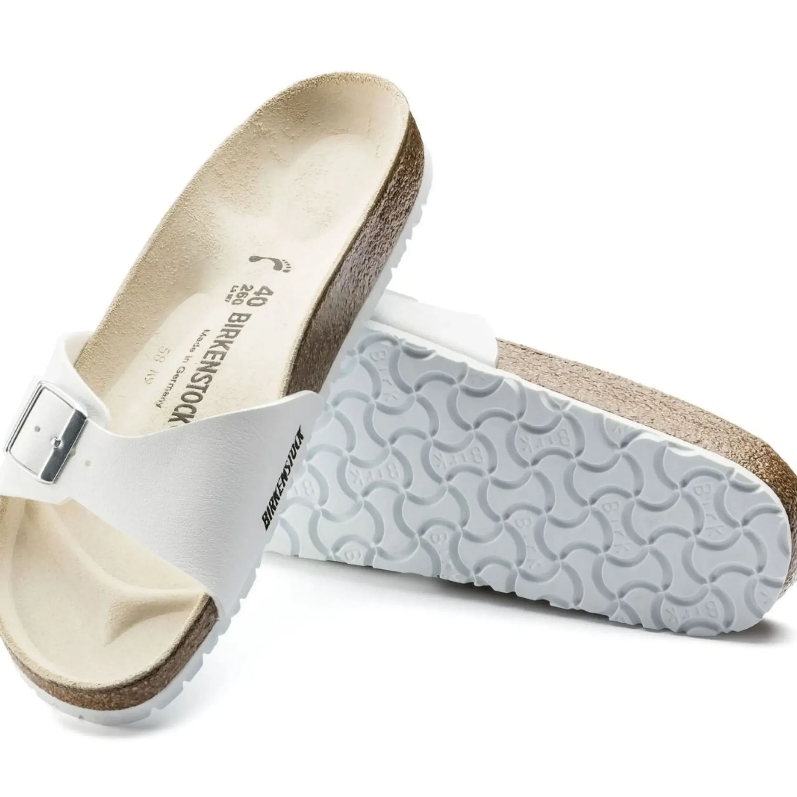 Best Birkenstock Madrid Birko-Flor White Slide Sandal