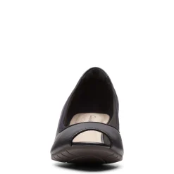 Online Clarks Mallory Charm Black Leather Pump