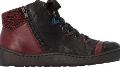 Sale Rieker Massa Black Wine Lace-Up Ankle Sneaker