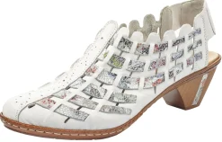 New Rieker Massa White Multicolour Woven Sandal