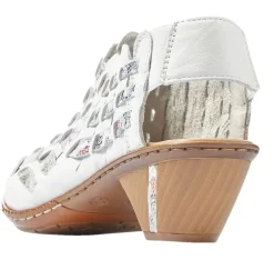 New Rieker Massa White Multicolour Woven Sandal