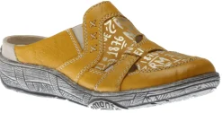 Sale Remonte Massa Yellow Leather Slip-On Mule