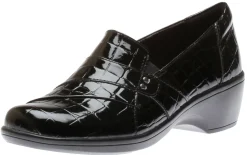 Online Clarks May Marigold Black Croco Slip-On Loafer