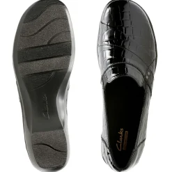 Online Clarks May Marigold Black Croco Slip-On Loafer