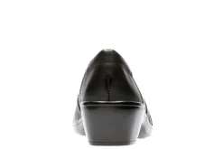 Discount Clarks May Marigold Black Leather Slip-On Dress Loafer