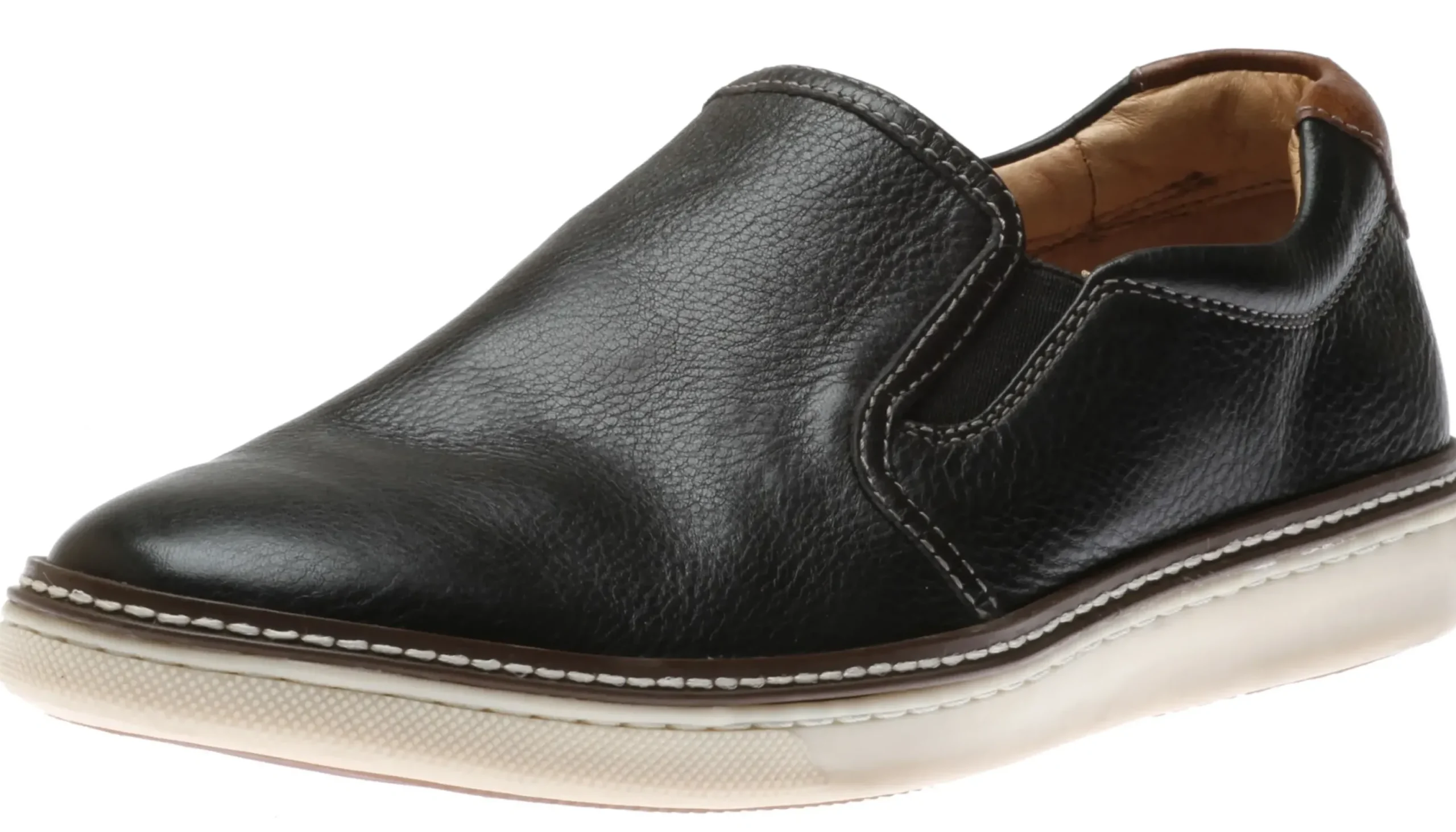 Outlet Johnston & Murphy Mcguffey Black Leather Slip-On Sneaker