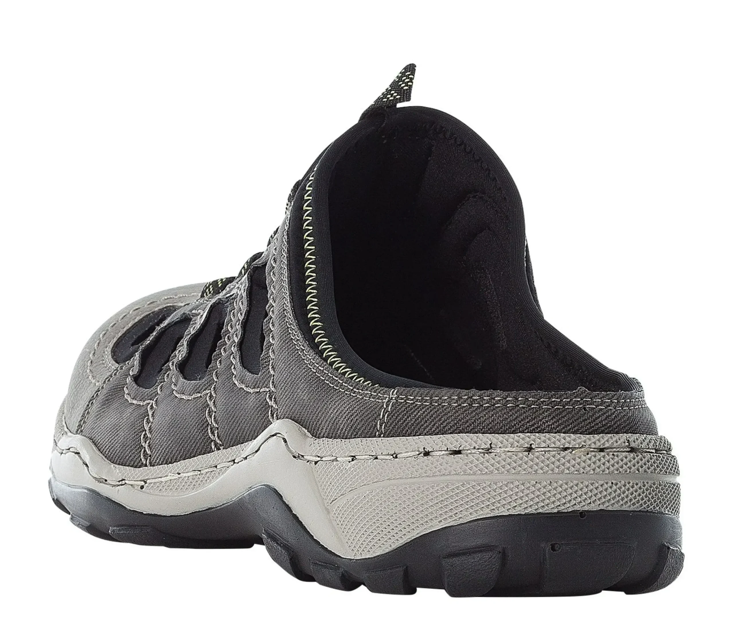 Best Rieker Men's Grey Black Cutout Clog