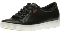 Discount Ecco Men's Soft 7 Black Leather Lace-Up Sneaker