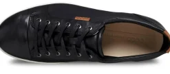 Discount Ecco Men's Soft 7 Black Leather Lace-Up Sneaker