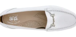 Clearance SAS Shoes Metro Pearl White Leather Slip On Loafer