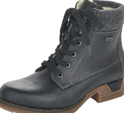 Clearance Rieker Michigan Black Leather Water-Resistant Ankle Boot