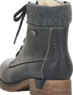 Clearance Rieker Michigan Black Leather Water-Resistant Ankle Boot