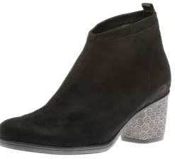 Remonte Microstretch Black Embossed Heel Ankle Boot