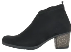 Remonte Microstretch Black Embossed Heel Ankle Boot
