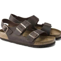 Clearance Birkenstock Milano Habana Brown Oiled Leather Sandal