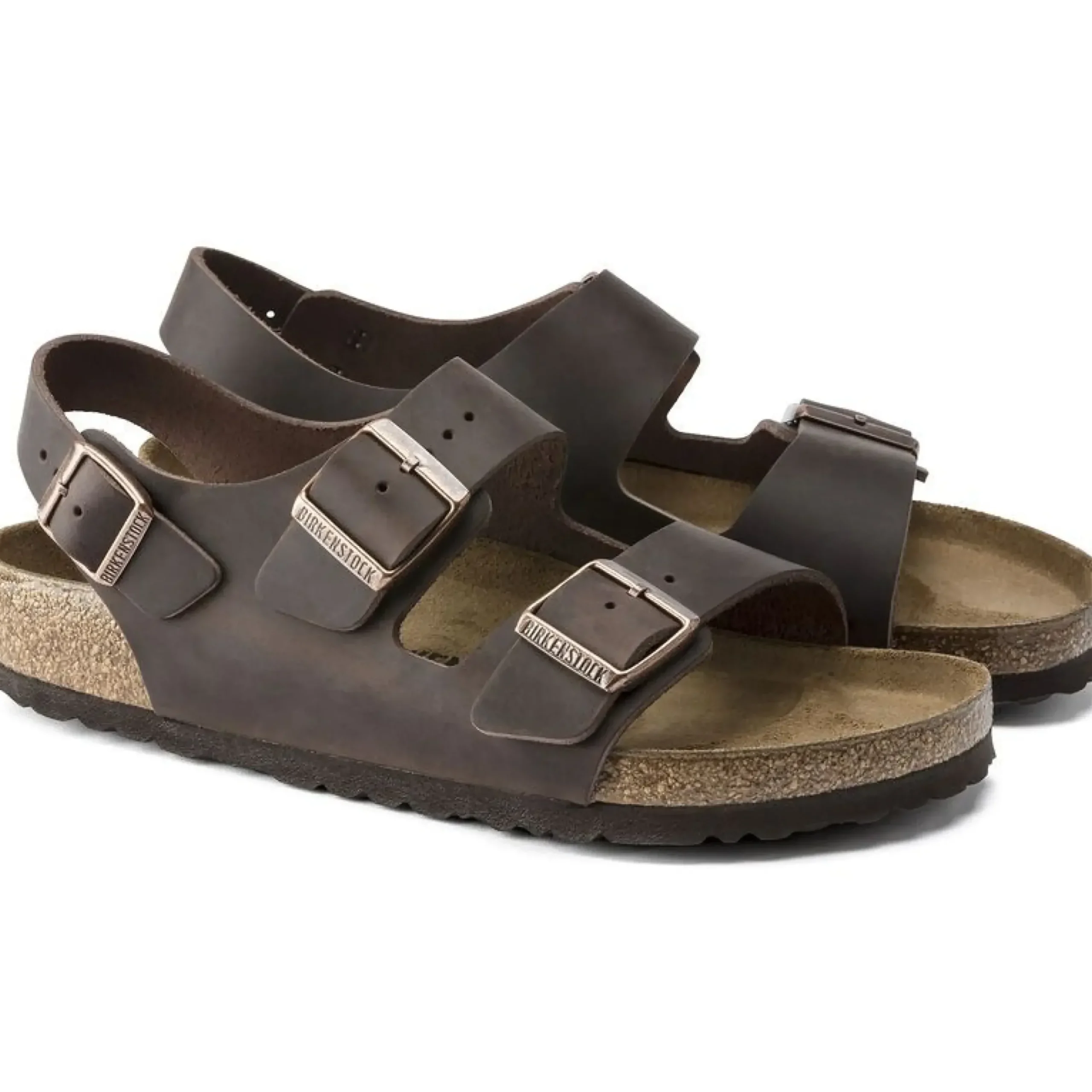 Clearance Birkenstock Milano Habana Brown Oiled Leather Sandal