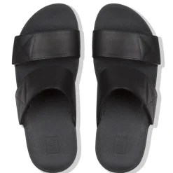 Fit Flop Mina Black Leather Slide Sandal